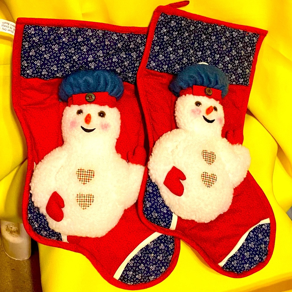 VINTAGE 2 SANTAS BEST CHRISTMAS STOCKINGS